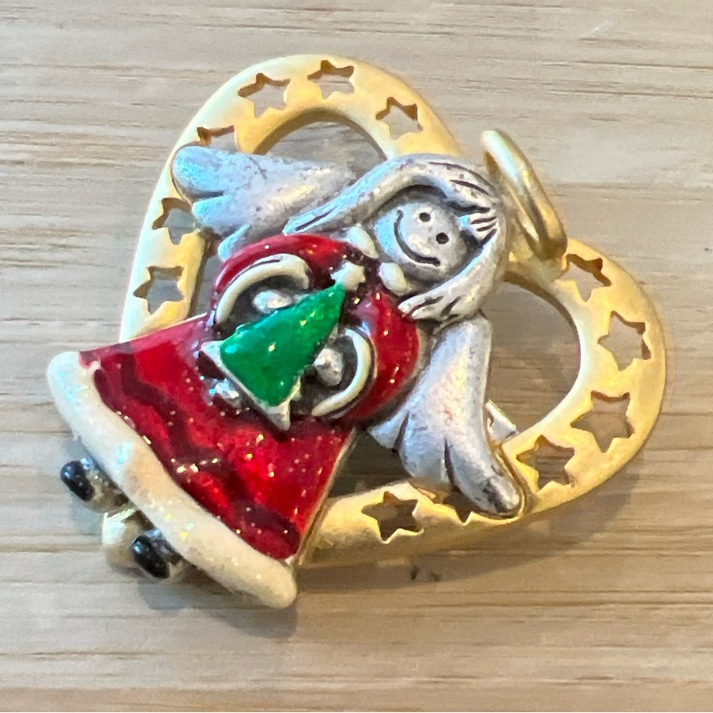 Starry Heart Happy Angel Christmas Holiday AJMC Pin Brooch - Picture 6 of 8